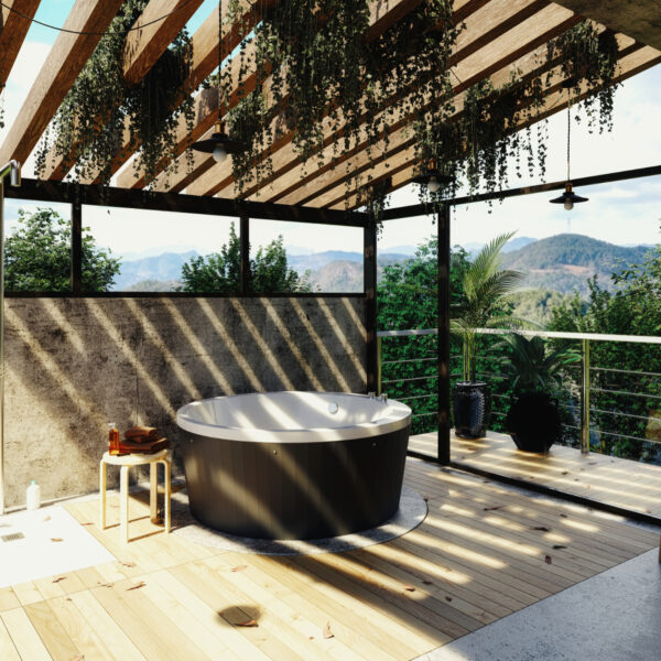 Exterior stainless steel bathroom