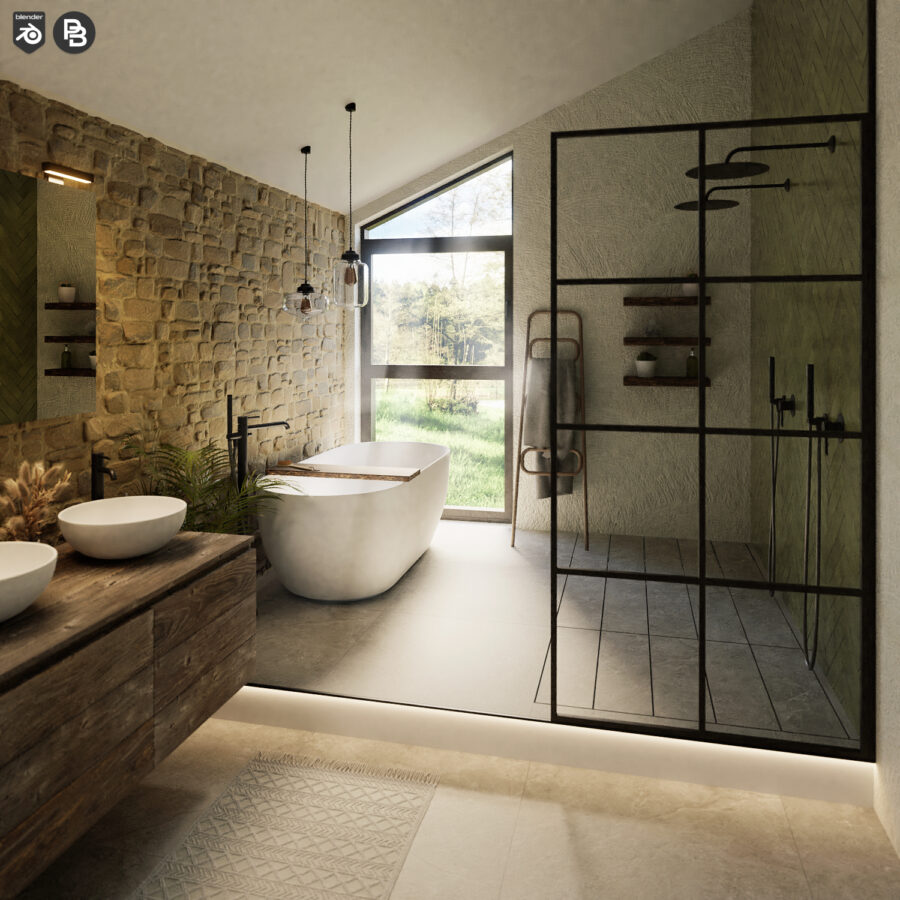 Stone bathroom