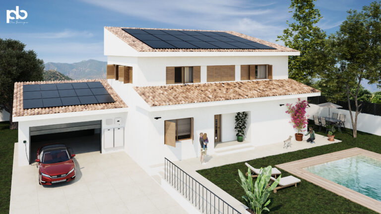 Placas solares en vivienda unifamiliar