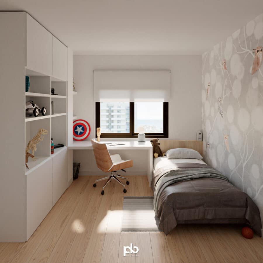 Diseño habitación niño. 9m²